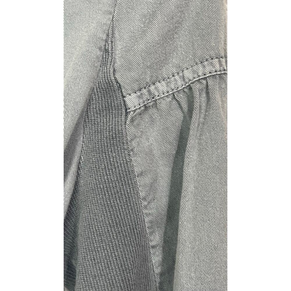 XCVI Gray Cotton Stretch Jacket Medium Tie Waist Lagenlook Utility - Picture 7 of 10